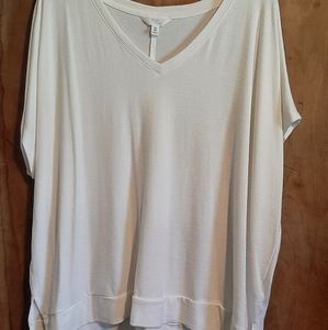 Time and Tru White Dolman Sleeve Top XXL  20  2X